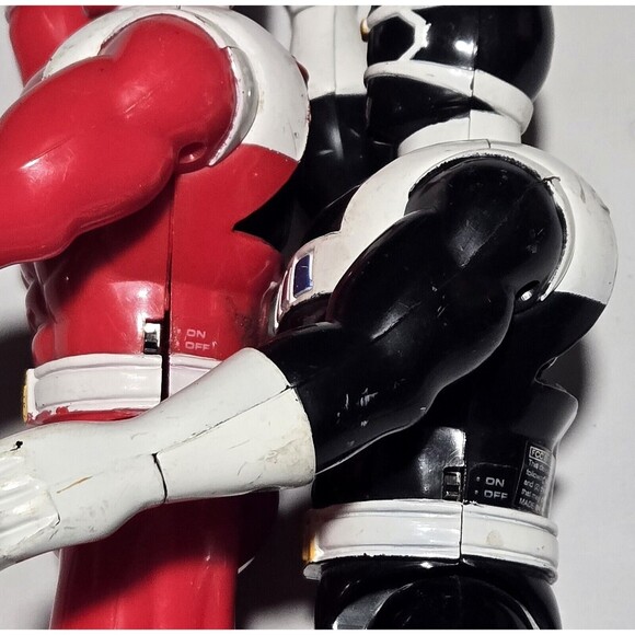 VTG 90s Power Rangers Walkie Talkies In Space Black Red 9.5" WORKING Saban 1998 - Picture 8 of 9